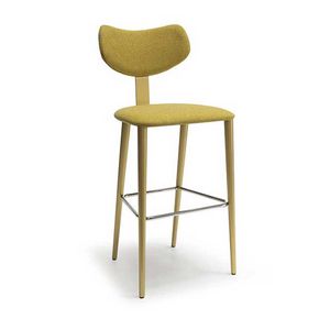 Line 2 legno stool, Wooden stool, padded