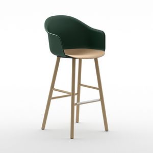 Mni Armshell plastic ST-4WL, Stool in wood and polypropylene
