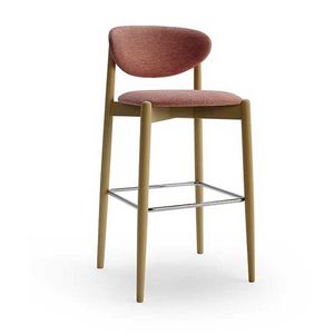 Nirvana 2 stool, Wooden stool with sinuous seat and back