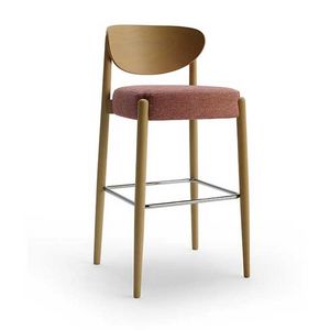 Nirvana 3 stool, Wooden stool with padded seat