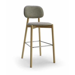 Pigreco 1 stool, Stool in beech, padded