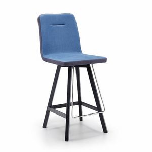Sally-SGW, Stool in wood, upholstered