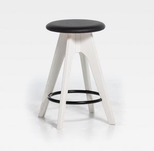 Tommy H61, Stool in wood with upholstered seat