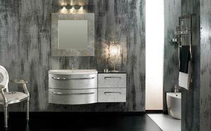 Glamour Argento AM44, Elegant bathroom cabinet, silver finish