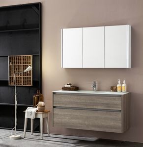 Kami comp.05, Modular bathroom cabinet with mirror