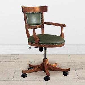 Delfi DELFIH162S, Swivel armchair with leather back and bottom