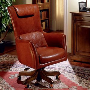 OBAMA, Office armchair in leather, with headrest