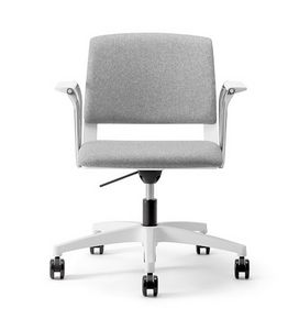 Clio White Soft 03, Swivel and height-adjustable office chair