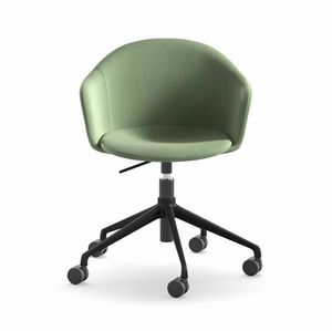 Mni Armshell fabric HO, Home-office armchair with height-adjustable base