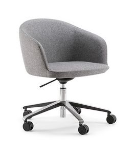 Milos 01, Armchair on wheels, with comfortable padding