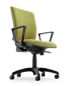 UF 333 / A, Task chair upholstered, with armrests and chromed base