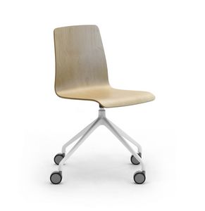 Zerosedici Wood swivel, Swivel chair with castors