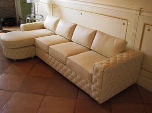 Divano Equipe 2, Modular sofa for living rooms, with peninsula, sectional sofa for residential use