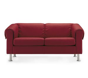 Dream 802, Two-seater sofa with chromed steel feet