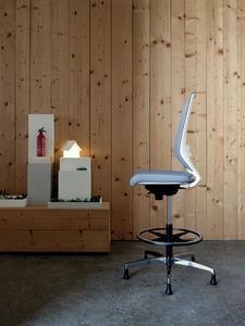 Logica White Stool 01, White stool for elegant offices