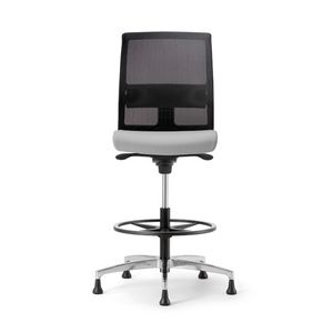 Omnia White Stool 02, Adjustable stool for offices