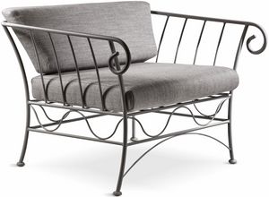 Bahamas new armchair, Armchair in anthracite bent iron