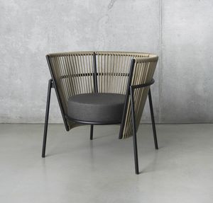 Ester Lounge, Steel lounge chair with elastic rope weaving