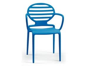 PL 2280, Polypropylene chair with armrests, matte finish