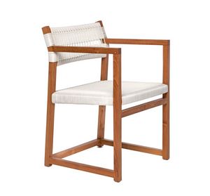 Emily 4322, Chair in teak wood suitable for both outdoor and indoor use