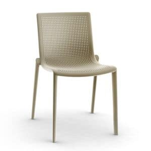 Kyra-S, Modern chair, stackable, resistant, outdoor, in plastic