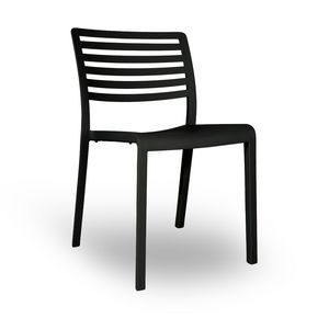 Lara-S, Plastic chair with backrest with horizontal slats