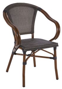 PL 421, Outdoor woven chair with curved armrests