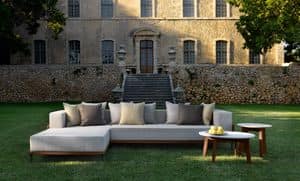 Cleo MODULAR, Sofa modular outdoor, structure made of teak