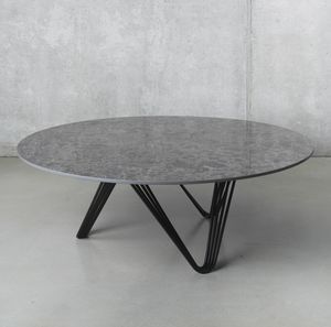 Pacemaker Side Table, Round steel side table, customizable top