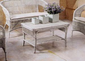 Tavolino Tais, Braided ethnic table for outdoor use