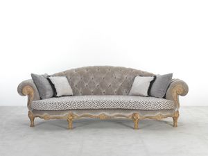 4880, Curved sofa with antique decap finish