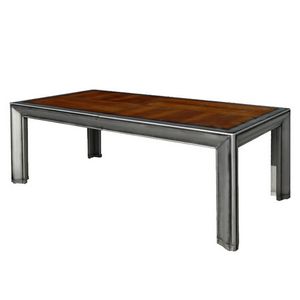 Glenbow CH.0102-0, Rectangular extendible walnut table with shaped legs