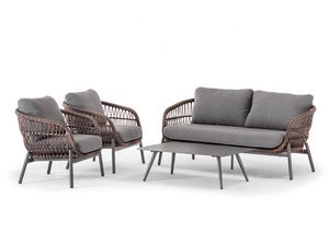Panarea Set, Garden set with sofa, armchairs and coffee table