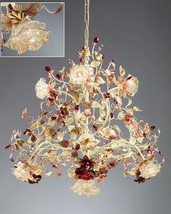 986110, Chandelier with Murano glass diffusers