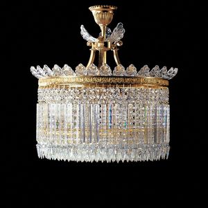 Apollinaire CL-04 PG, Ceiling lamp with brass and crystal