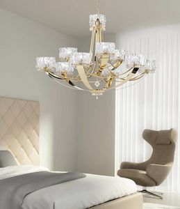 Crystal Blade 512/6+3, Chandelier with transparent Murano glass diffusers