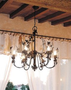 EDERA HL1047CH-6, Iron chandelier with leaves