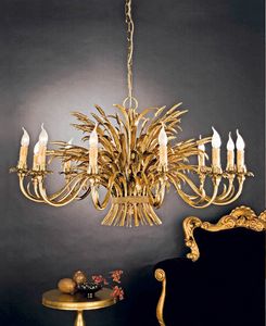 L.1160/12, Classic chandelier with gold leaf trim