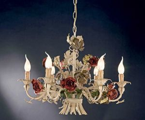 L.5105/6, Chandelier with wrought iron roses
