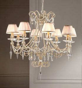 L.8015/8, Chandelier with pendants and lampshades