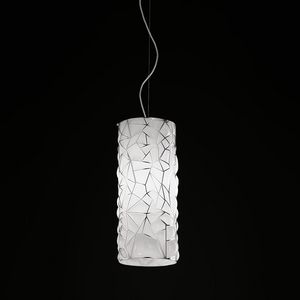 Orione Rs387-020, Suspension lamp in blown pink glass