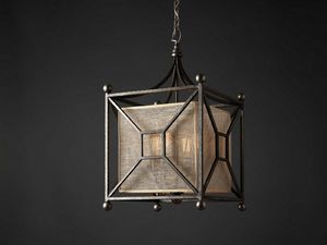 QUATTRO HL1003CH-4, Square chandelier in forged iron