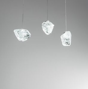 Sassi Ls642-010, Hanging lamp in pure raw glass