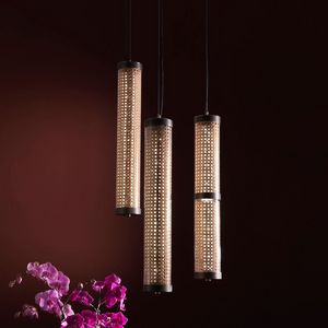 Vienna CH-led BR, Suspension lamp with glass diffuser and Vienna straw