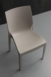 Art. 045 Falena Velvet, Stackable chair entirely in polypropylene, for bars
