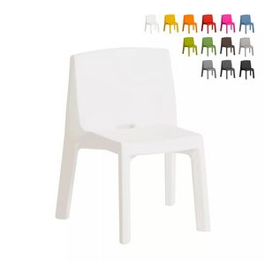 Modern design chair for premises home and garden SLIDE Q4 SD Q40085, Stackable chair in plastic