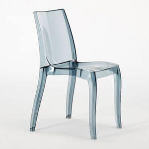 Transparent polycarbonate chair Cristal Light  S6326TR, Modern chair, made of polycarbonate, for contract