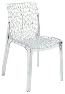 SE 6316.TR, Transparent perforated plastic chair suited for outdoors