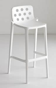 Isidoro 76, Stackable barstool, metal and polymer co-injection