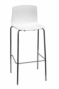 Slot Fill 78, Stackable barstool in chromed metal and polymer